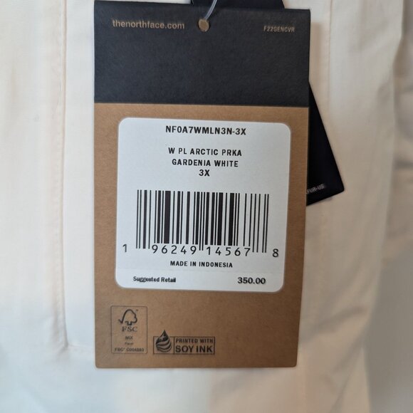 The North Face Plus Size Arctic 600 Down Parka Jacket Coat Ivory Gardenia 3X - Picture 3 of 5